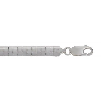 4mm Omega Chain, 16" - 18" Length, Sterling Silver